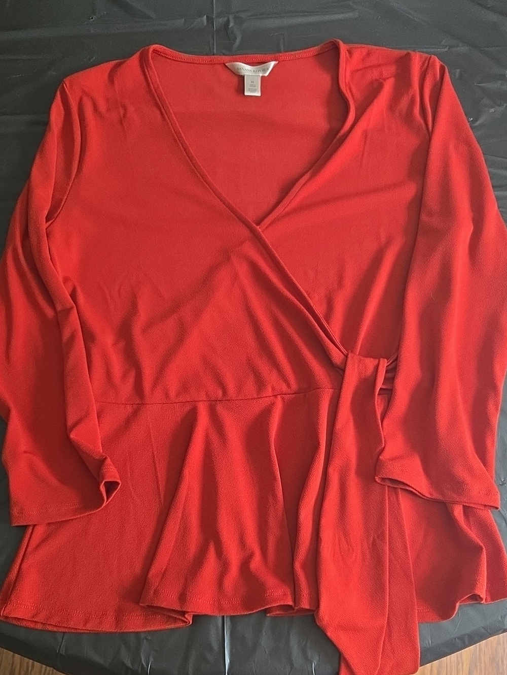 Banana Republic Burnt Orange Wrap Peplum Blouse